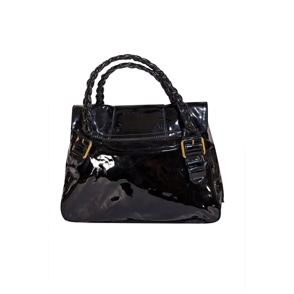 Valentino - Black Patent Leather Large Handbag